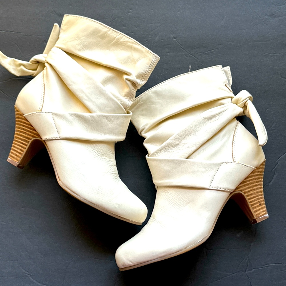 Elegant Cream Ankle Boots